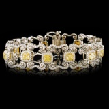 18k White Gold 8.24ctw Fancy Yellow Diamond Bracel
