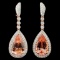 14K Gold 17.44ct Morganite & 2.61ctw Diamond Earri