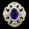 14K Gold 3.68ct Sapphire & 1.15ctw Diamond Ring