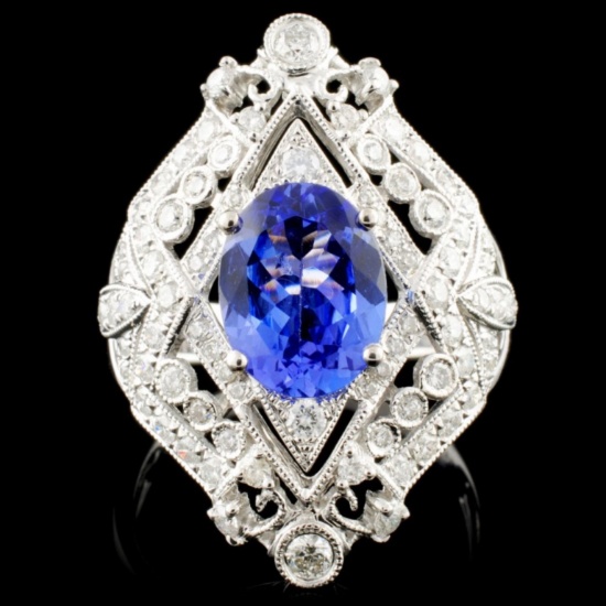 14K Gold 2.14ct Tanzanite & 0.85ctw Diamond Ring