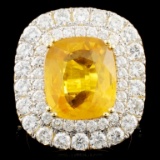18K Gold 7.66ct Sapphire & 2.99ctw Diamond Ring