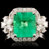 18K Gold 2.60ct Emerald & 0.77ctw Diamond Ring