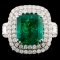 18K Gold 6.09ct Emerald & 1.87ctw Diamond Ring