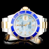 Rolex YG/SS Submariner 40mm Diamond Wristwatch