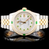 Rolex TwoTone DateJust Diamond Wristwatch