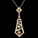 18K Gold 1.15ctw Fancy Diamond Pendant