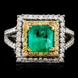 18K Gold 1.15ctw Emerald & 0.86ctw Diamond Ring