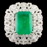 18K Gold 2.19ct Emerald & 4.81ctw Diamond Ring