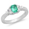 14K Gold 0.50ct Emerald & 0.25ct Diamond Ring