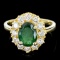 14K Gold 2.00ct Emerald & 1.00ctw Diamond Ring