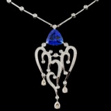 14K Gold 4.51ct Tanzanite & 1.58ctw Diamond Neckla