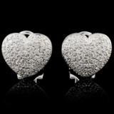 14K White Gold 1.04ctw Diamond Earrings