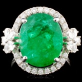 18K Gold 6.19ct Emerald & 0.82ctw Diamond Ring