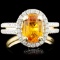 14K Gold 1.88ct Sapphire & 0.46ctw Diamond Ring