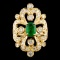 14K Gold 1.50ct Emerald & 1.45ctw Diamond Ring