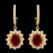 14K Gold 5.46ct Ruby & 1.74ctw Diamond Earrings