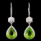 14K White Gold 10.13ct Peridot & 0.88ct Diamond Ea