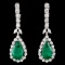 18K Gold 4.41ctw Emerald & 1.66ctw Diamond Earring