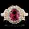 18K Gold 1.50ct Spinel & 0.63ctw Diamond Ring