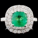 18K Gold 2.06ct Emerald & 0.91ctw Diamond Ring