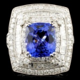 18K Gold 3.44ct Tanzanite & 1.58ctw Diamond Ring