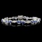 14K Gold 6.37ctw Sapphire & 1.21ctw Diamond Bracel