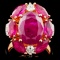 18K Rose Gold 6.92ct Ruby & 0.48ct Diamond Ring