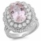 14K Gold 7.50ct Morganite & 1.25ct Diamond Ring