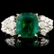 2.68ct Emerald & 1.00ctw Diamond Platinum Ring