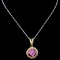 18K Gold 0.70ct Sapphire & 0.47ct Diamond Pendant