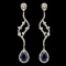 14K Gold 2.52ct Sapphire & 1.10ctw Diamond Earring