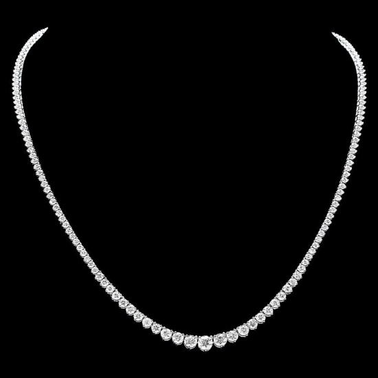 18k White Gold 12.00ct Diamond Necklace