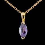 14K Gold 1.00ct Amethyst Pendant