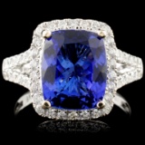 18K Gold 3.89ct Tanzanite & 0.54ctw Diamond Ring