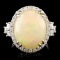 14K Gold 8.95ct Opal & 0.88ctw Diamond Ring