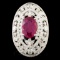 18K Gold 4.07ct Ruby & 2.51ctw Diamond Ring