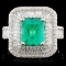 18K Gold 1.69ct Emerald & 1.35ctw Diamond Ring