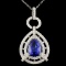 18K Gold 3.88ct Tanzanite & 1.85ctw Diamond Pendan