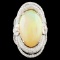 18K Gold 14.30ct Opal & 3.02ctw Diamond Ring