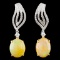 18K Gold 4.97ct Opal & 0.51ctw Diamond Earrings