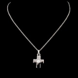 14K Gold 0.08ctw Diamond Pendant