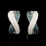 14K Gold 0.56ctw Fancy Color Diamond Earrings