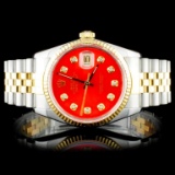 Rolex YG/SS 36MM DateJust Diamond Wristwatch