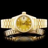 Rolex 18K YG Diamond Ladies Wristwatch