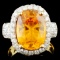 18K Gold 7.39ct Sapphire & 2.55ctw Diamond Ring
