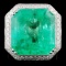 18K White Gold 23.83ct Emerald & 3.98ct Diamond Ri