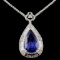 18K White Gold 11.38ct Tanzanite & 5.09ct Diamond