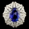 18K Gold 8.04ct Tanzanite & 3.97ctw Diamond Ring