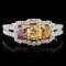 18K White Gold 1.70ctw Fancy Color Diamond Ring