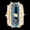 14K Gold 9.51ct Aquamarine & 0.50ctw Diamond Ring